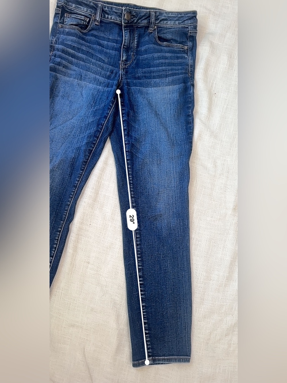 American Eagle Outfitters Women's Dark Blue High-Rise Skinny Jeans - Picture 8 of 9